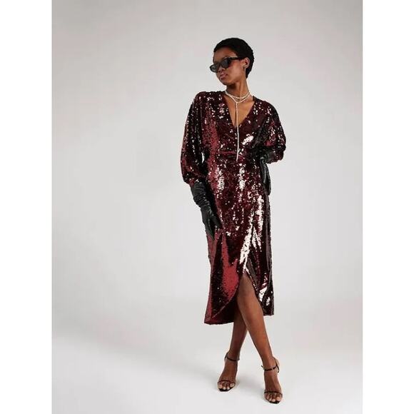 Ted Baker London burgundy Emmalee Sequin Dress size 2 / US  6 - Picture 12 of 15